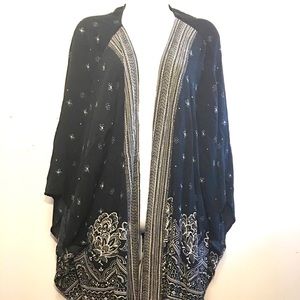 Navy and White Kimono Cardigan
